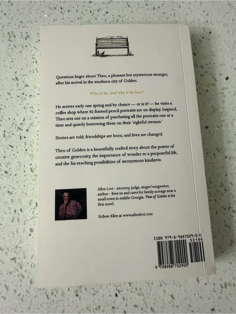'Theo of Golden' White Novel - Decorative Home Accent